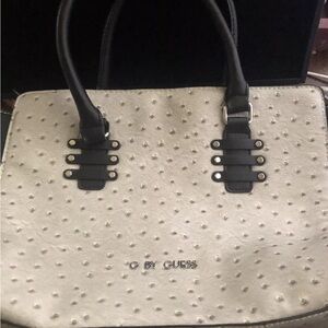 G By Guess Faux Ostrich Skin Purse Light Grayish Color